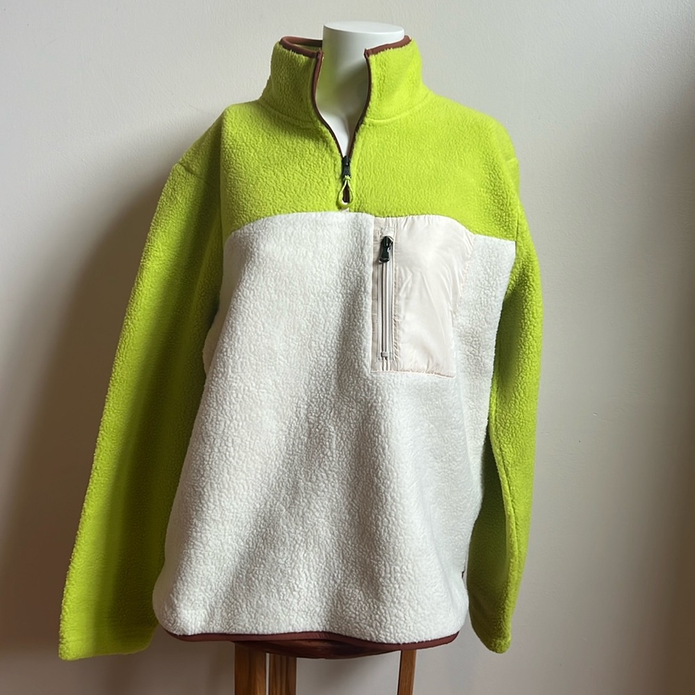 Tek Gear Fleece zippered neon sweatshirt 1/4 zip up